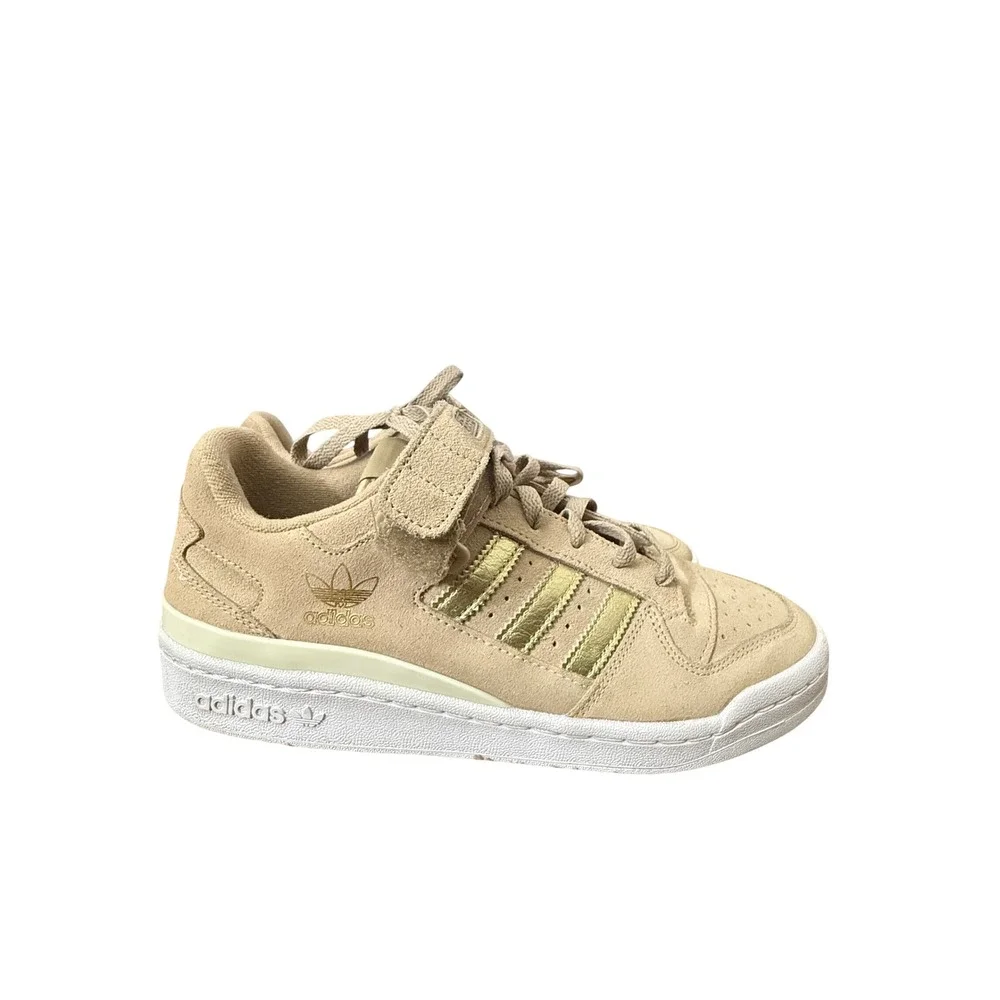 Adidas Forum Low Beige Gold Suede Sneakers H03206 Womens 10‎
